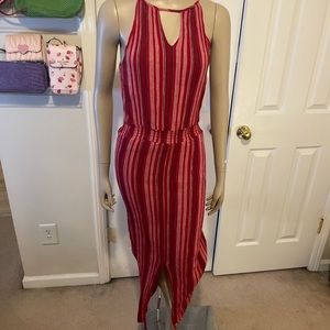 Target pink and red striped maxi dress